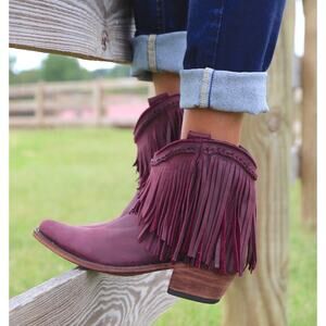 Liberty Black Short Fringe Boots Tinto